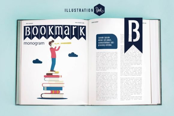 Bookmark Monogram: A Playful Sans Serif Display Typeface