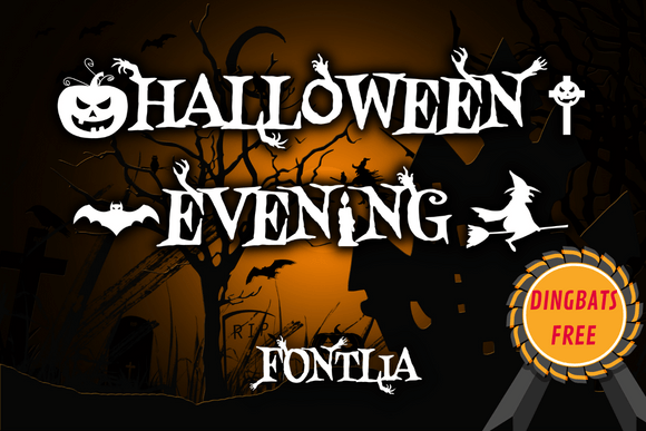 Halloween Evening: A Spooky Display Font for Makers