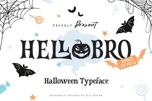 Hellobro Font: A Playful Typeface for Handmade Halloween Magic